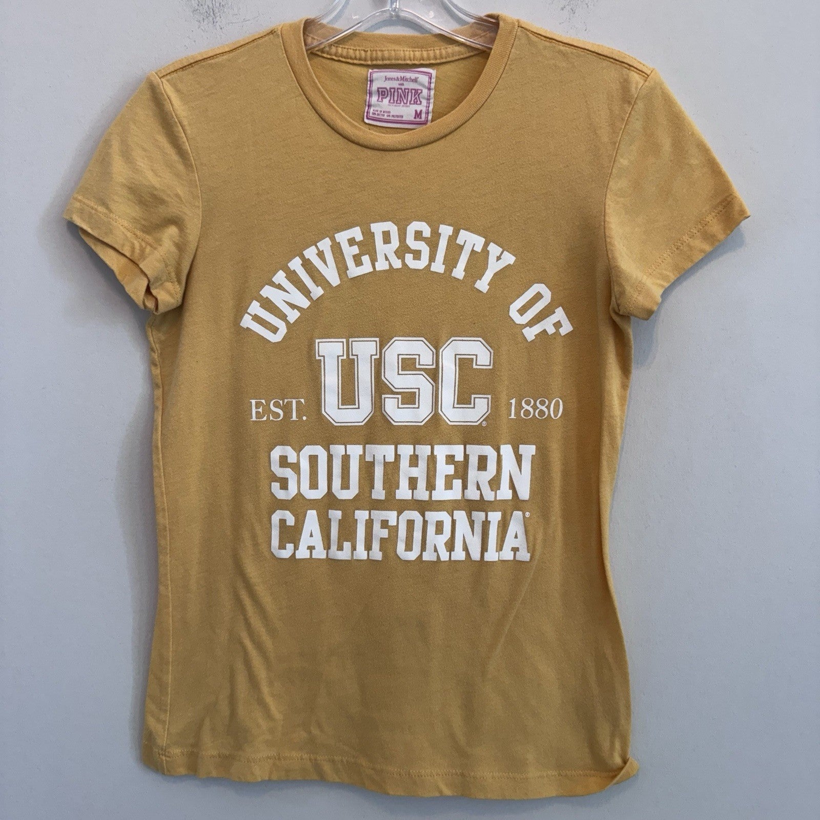 Victoria’s Secret PINK USC Southern California Tee Shirt M Yellow Y2K