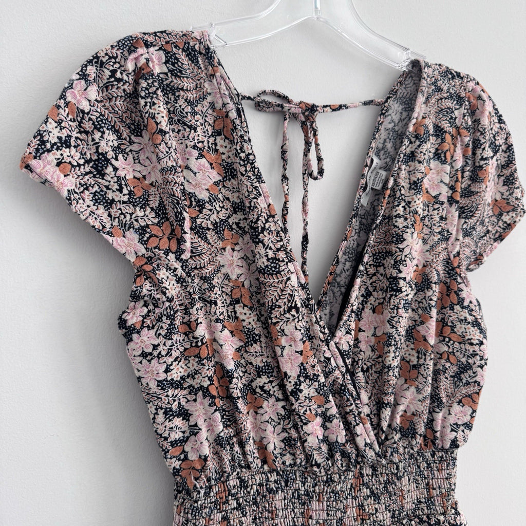 XS American Eagle Outfitters Women’s Floral Print Tiered Ruffle Mini Dress Boho