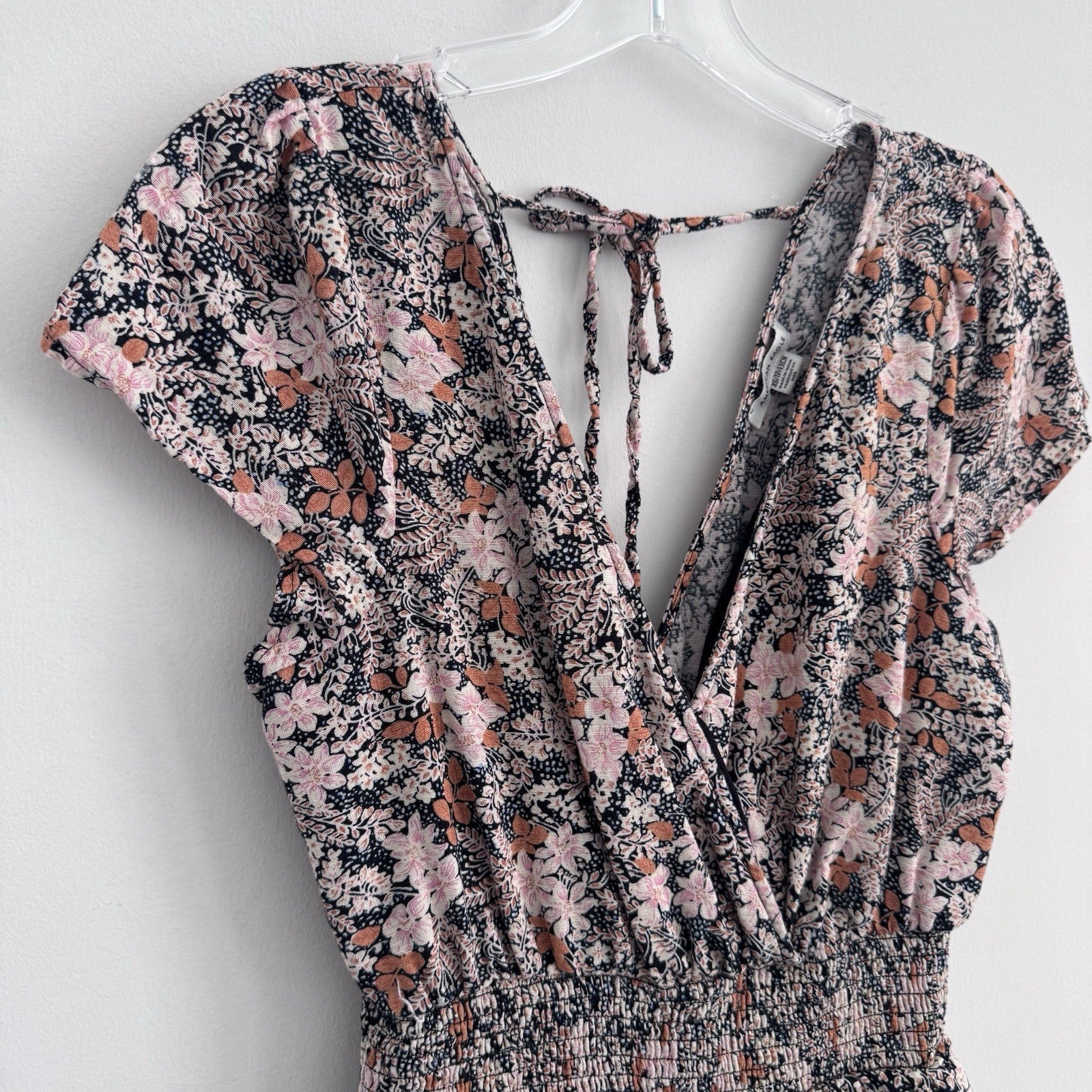 XS American Eagle Outfitters Women’s Floral Print Tiered Ruffle Mini Dress Boho