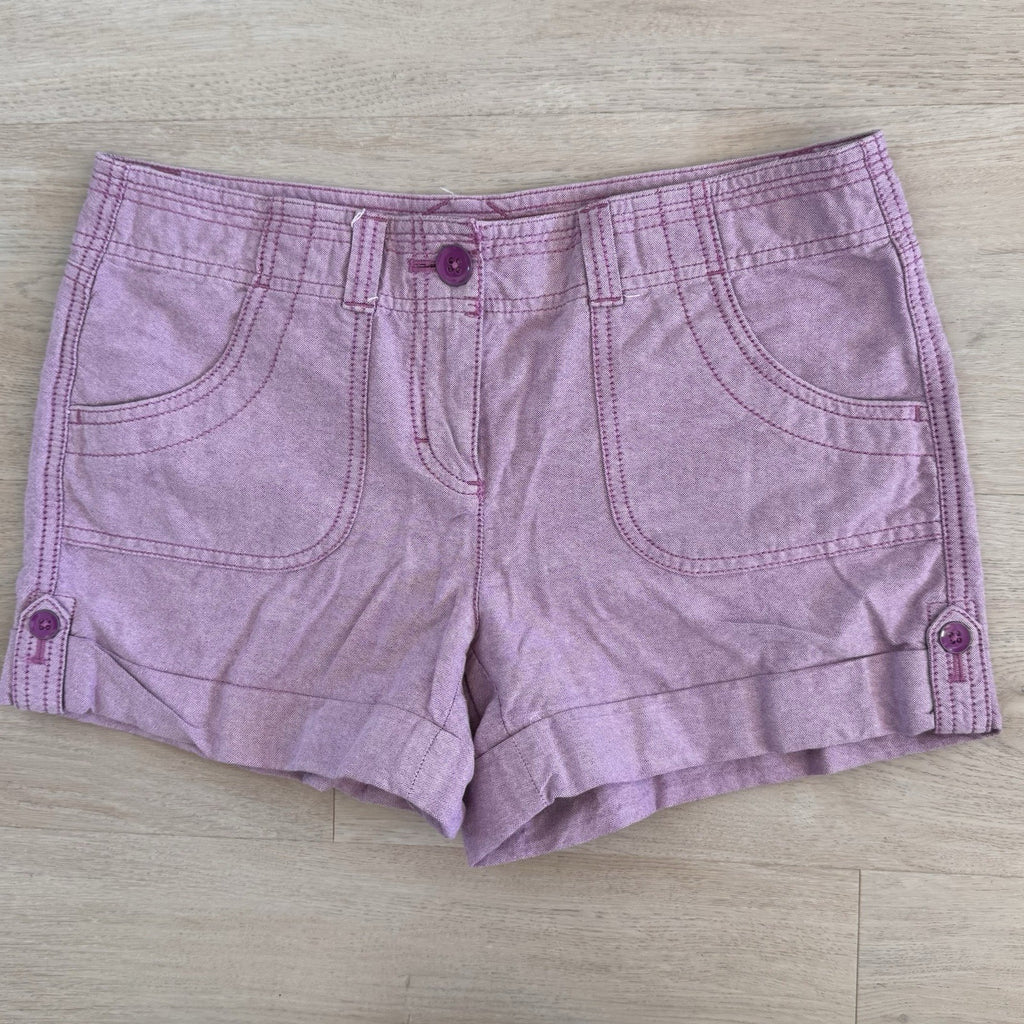 Women’s Ann Taylor LOFT Purple Cotton Shorts Sz 0 Original Casual Preppy
