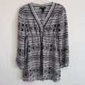White House Black Market Boho Dress Black White Print Women’s 2