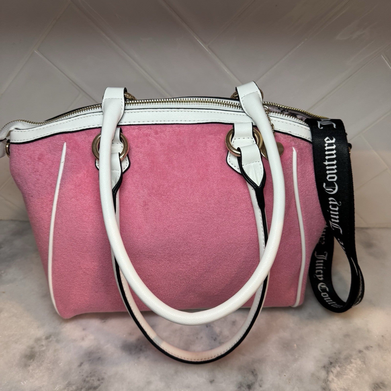 Juicy Couture Sweet N Juicy Apple Satchel, Pink Lemonade NWT