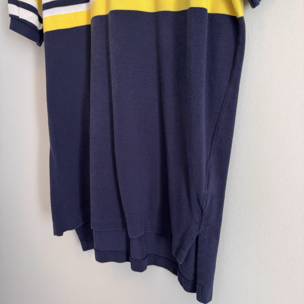 Polo Ralph Lauren Colorblock Polo Shirt Mens Large Yellow Blue Classic Fit 