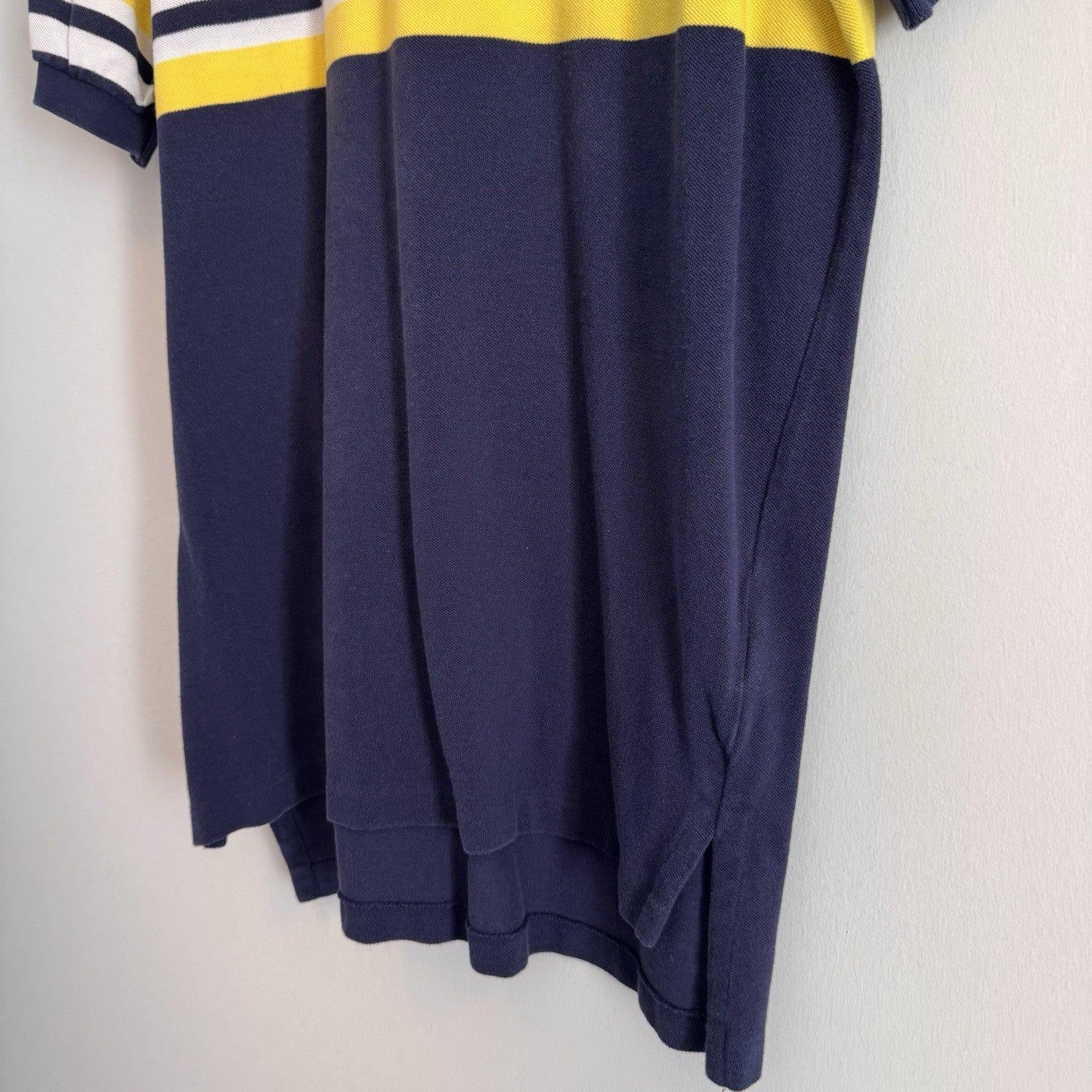 Polo Ralph Lauren Colorblock Polo Shirt Mens Large Yellow Blue Classic Fit 