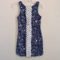 Lilly Pulitzer Target Satin Shift Dress 2 Nosie Posey Navy White Lace Pineapple