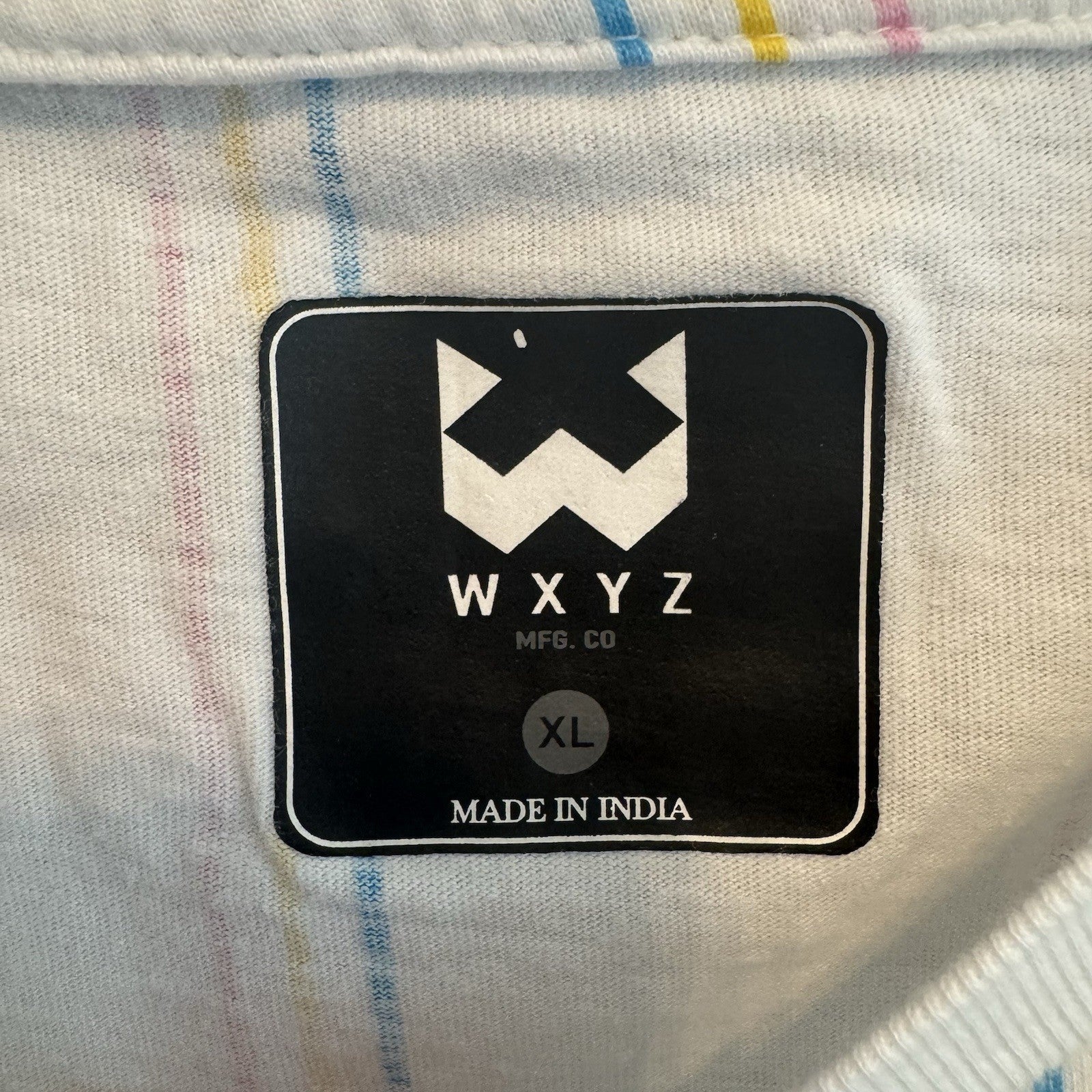 WXYZ No Cap Striped T Shirt Mens XL White Pastel Skate Streetwear Tee