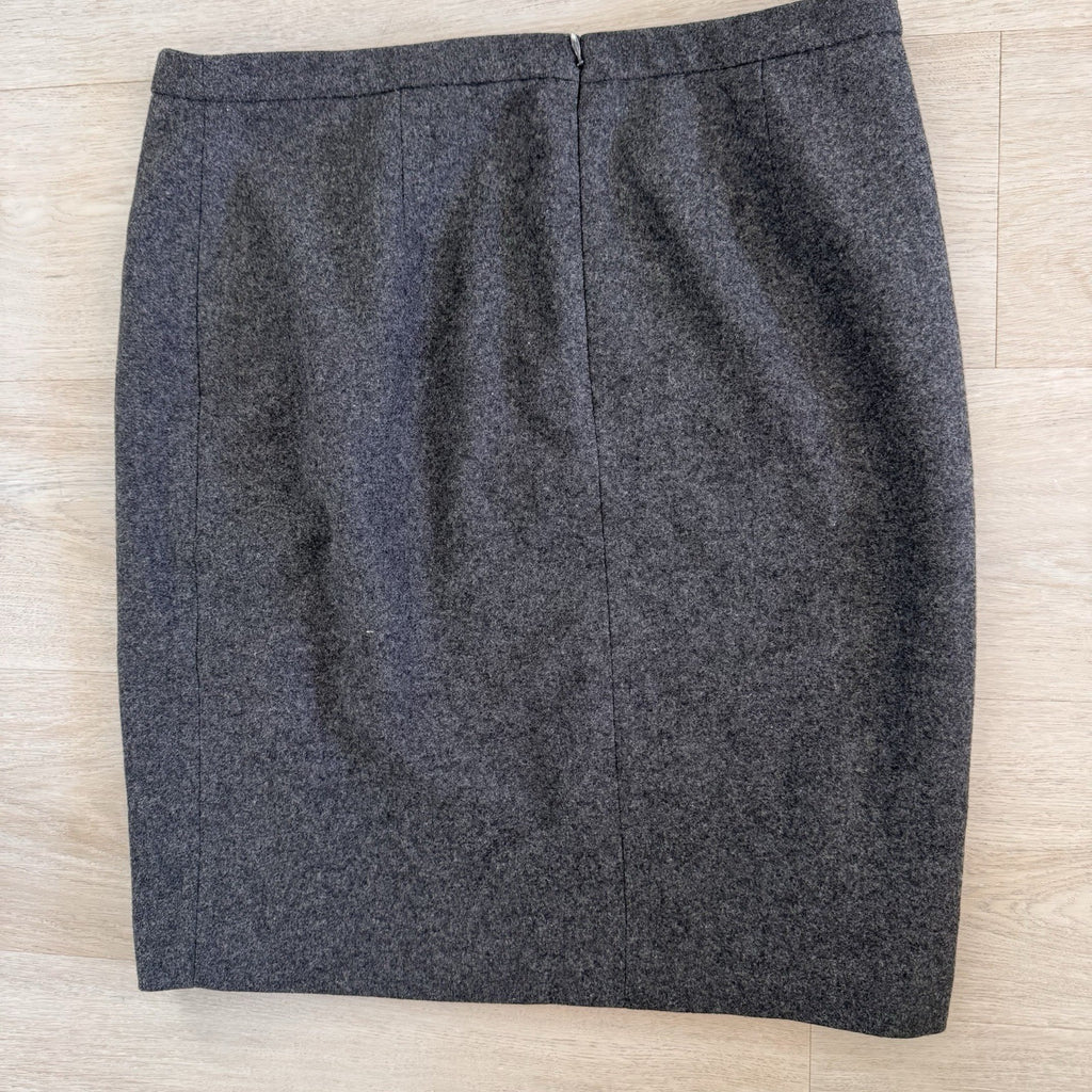 J Crew The Pencil Skirt 12 Gray Wool Blend Zip Career Office Classic Women’s