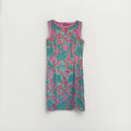 Talbots Sleeveless Shell Print Dress – Size 10 – Pink & Teal Mosaic 