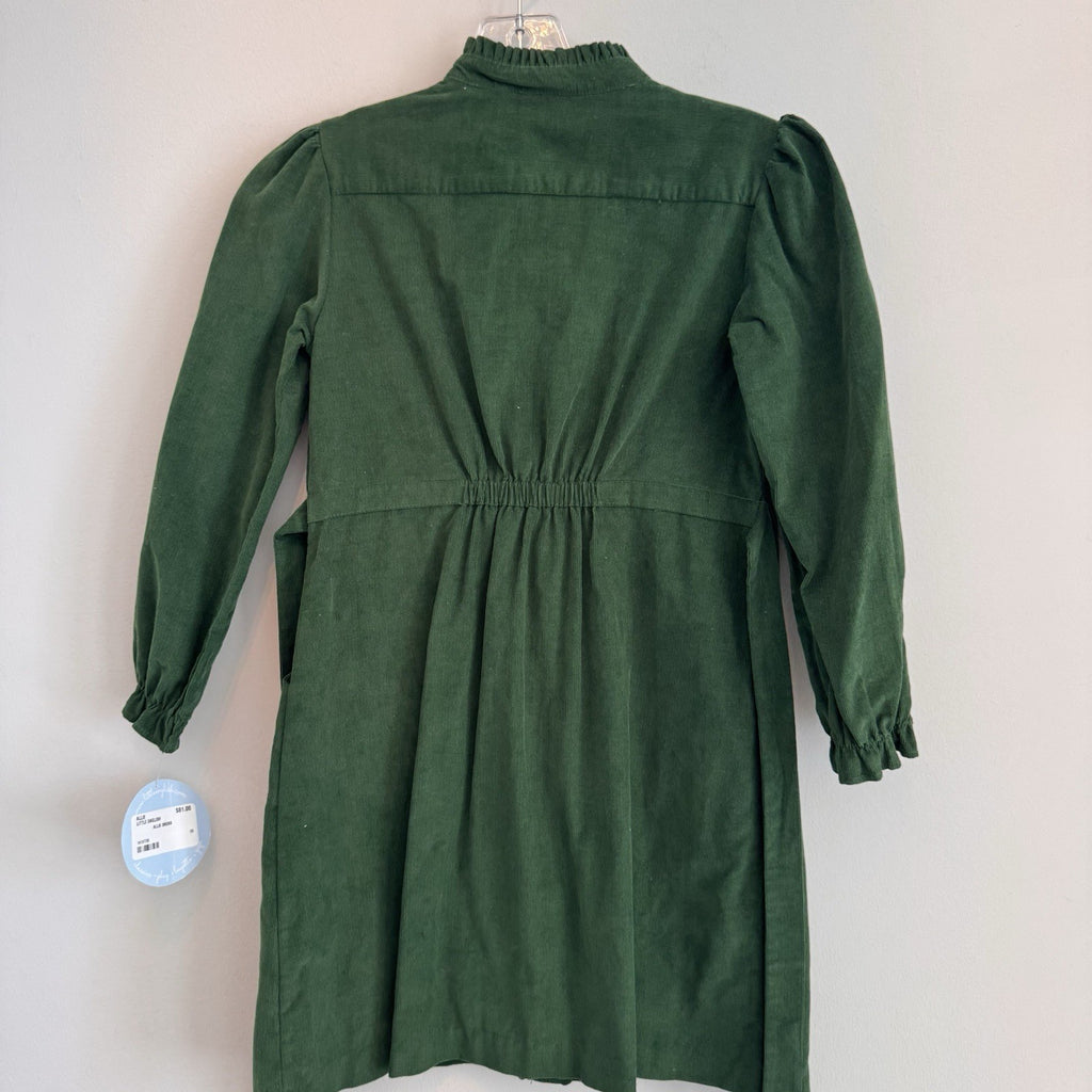 Little English Allie Corduroy Dress Girls Size 10 Green Ruffle NWT MSRP81