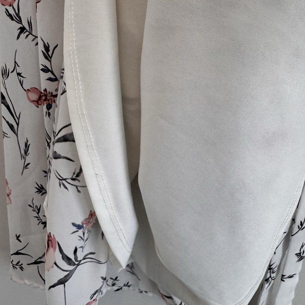 Sienna Sky Floral Wrap Dress XS White Pink Boho Summer Mini Women’s Boutique
