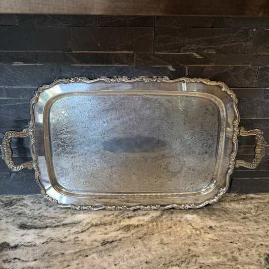 VINTAGE ONEIDA Serving Tray- Solid And Decorative