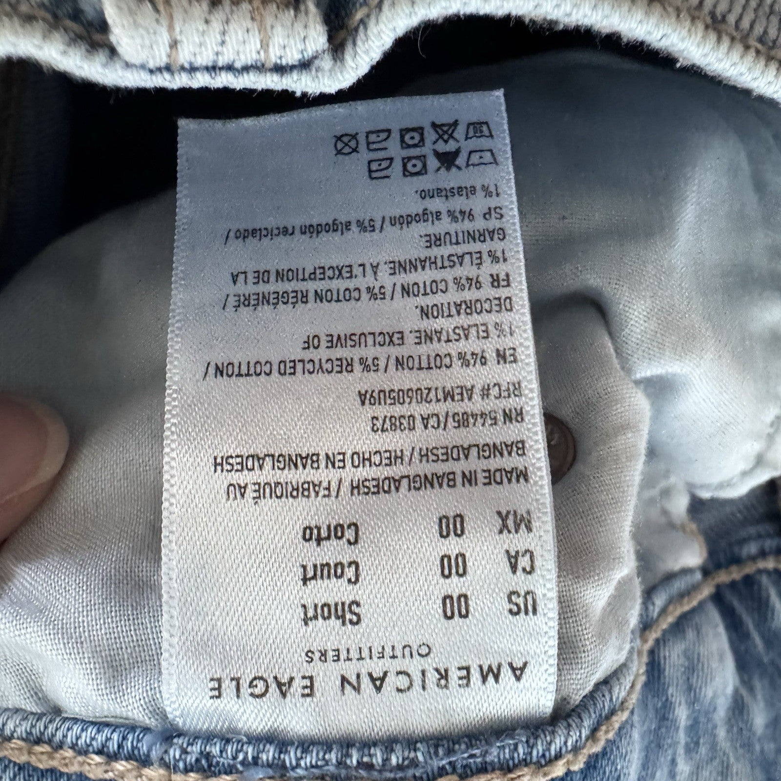 American Eagle Highest Rise Boyfriend Jeans 00 Short Light Wash Stretch Womens