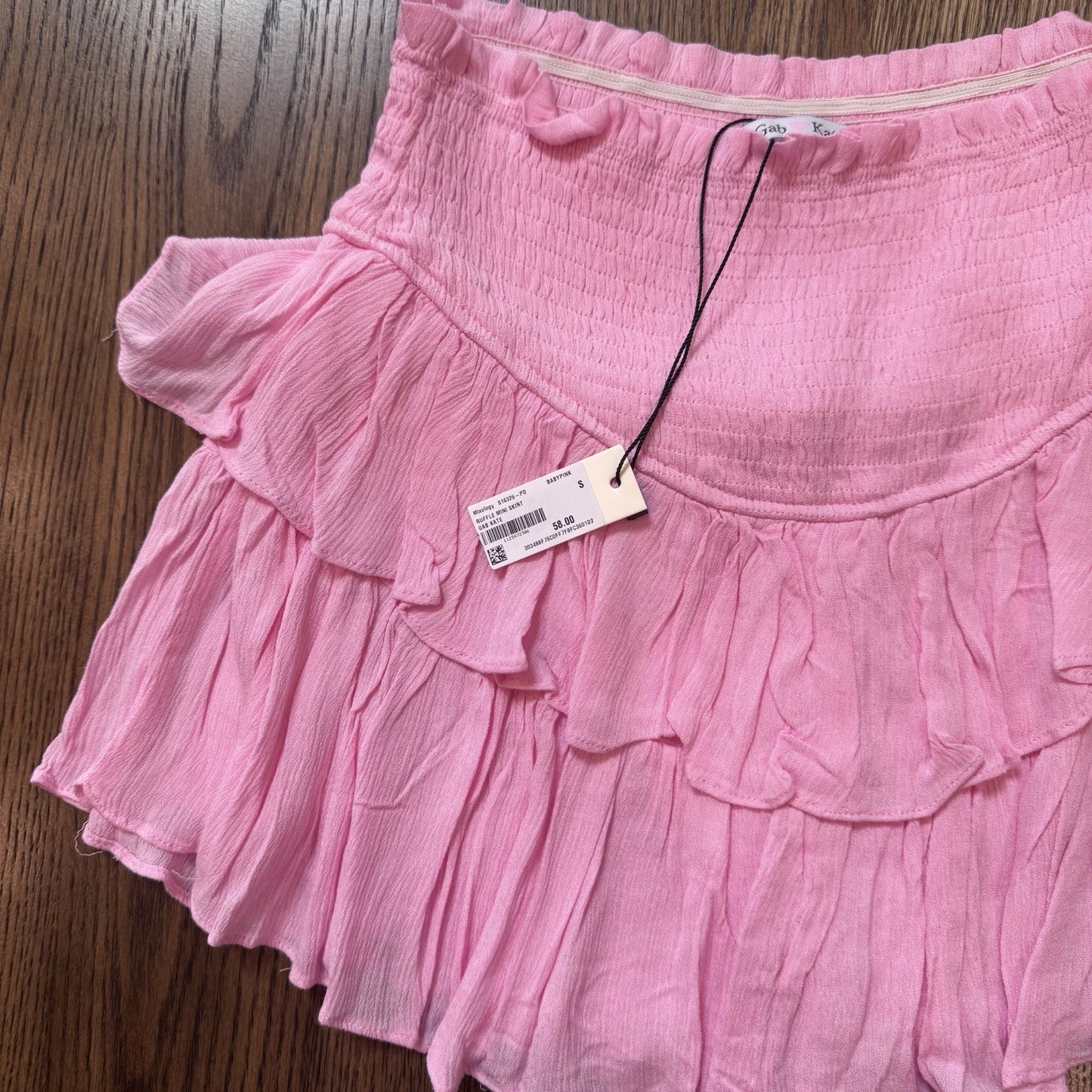 Mixology Gab Kate Ruffle Mini Skort Baby Pink Size Small NWT $58