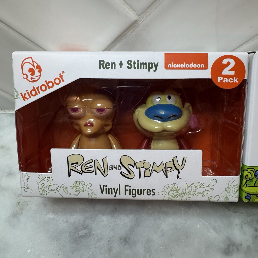 Kidrobot Ren & Stimpy Vinyl Figures 2 Pack & Rugrats 2 Pack Combo Nickelodeon