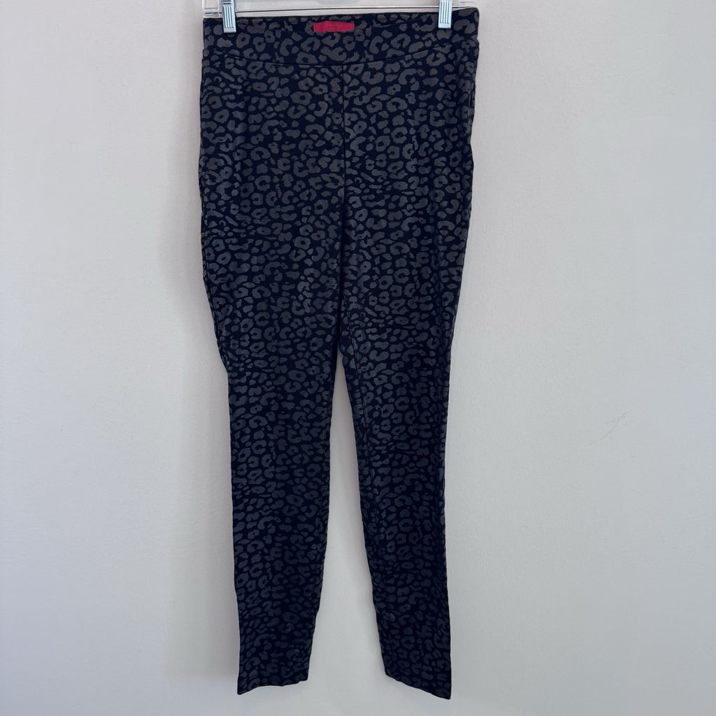 Jennifer Lopez Leopard Print Skinny Pants Black Grey High Waisted Stretch Medium