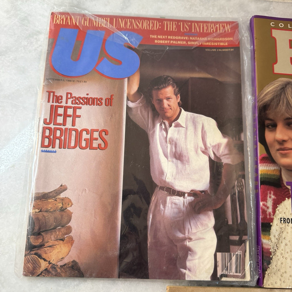 Vintage Celebrity Magazine Lot Diana JFK Elvis Tom Cruise Jeff Bridges 5 Mag