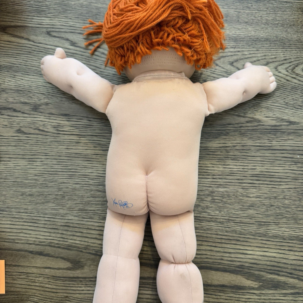 Vintage Cabbage Patch Doll Red Hair Green Eyes Crotchet Dress
