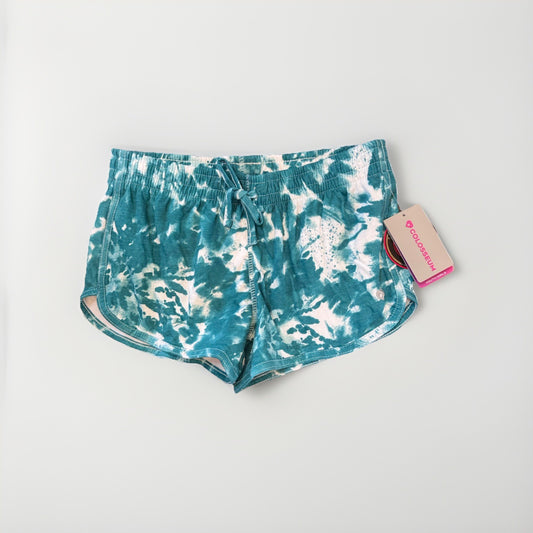 Colosseum Girls XL Tie-Dye Shorts Blue White Lounge NWT Drawstring Waist $16 
