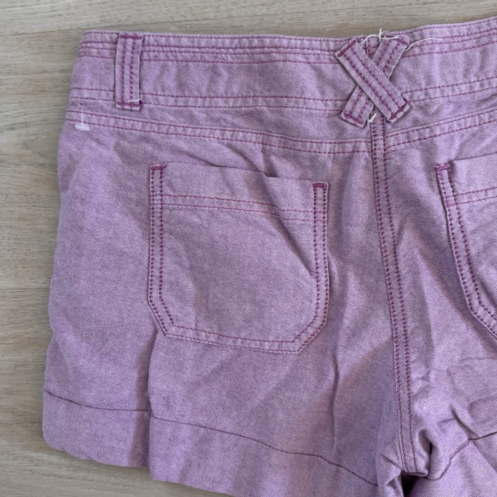 Women’s Ann Taylor LOFT Purple Cotton Shorts Sz 0 Original Casual Preppy