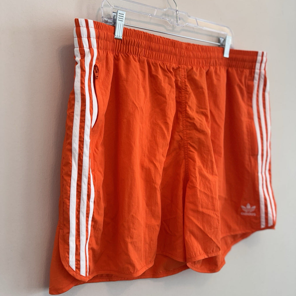 Adidas Originals Men's 2XL Sprinter Shorts Orange Rush 3-Stripe Trefoil NWT