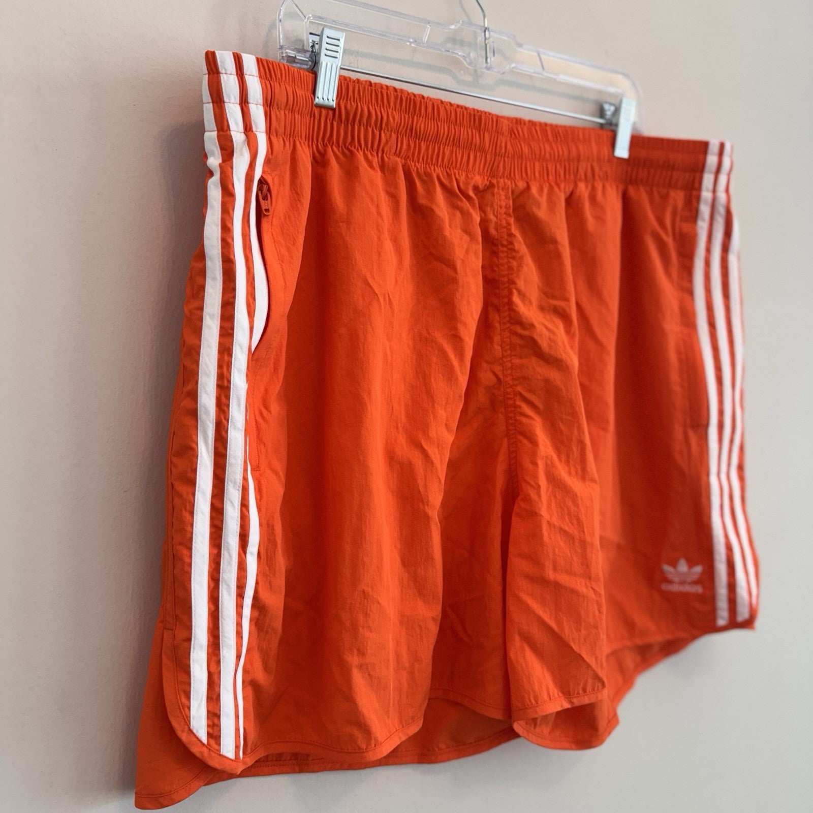 Adidas Originals Men's 2XL Sprinter Shorts Orange Rush 3-Stripe Trefoil NWT
