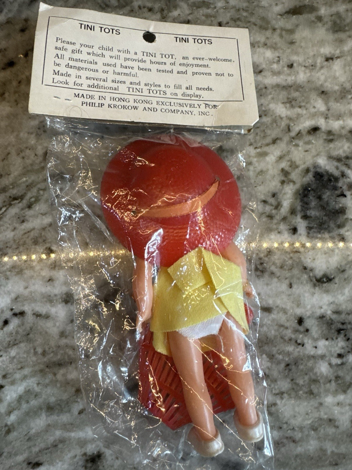 Tini Tots Little Nan Vintage Plastic Jointed Rooted Hair Doll Toy NOS
