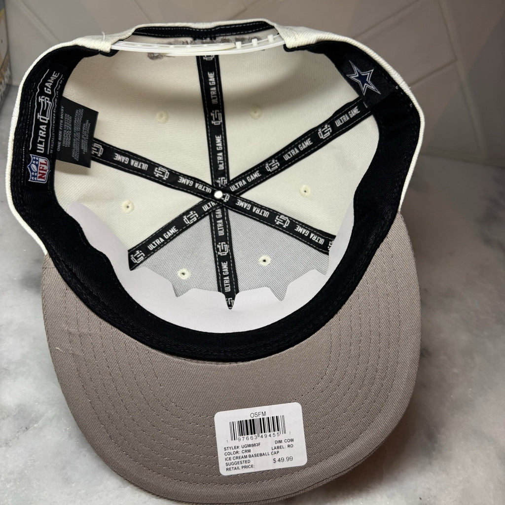 Dallas Cowboys Ultra Game Ice Cream Snapback Hat NFL Cream Tan OSFM Cap NEW