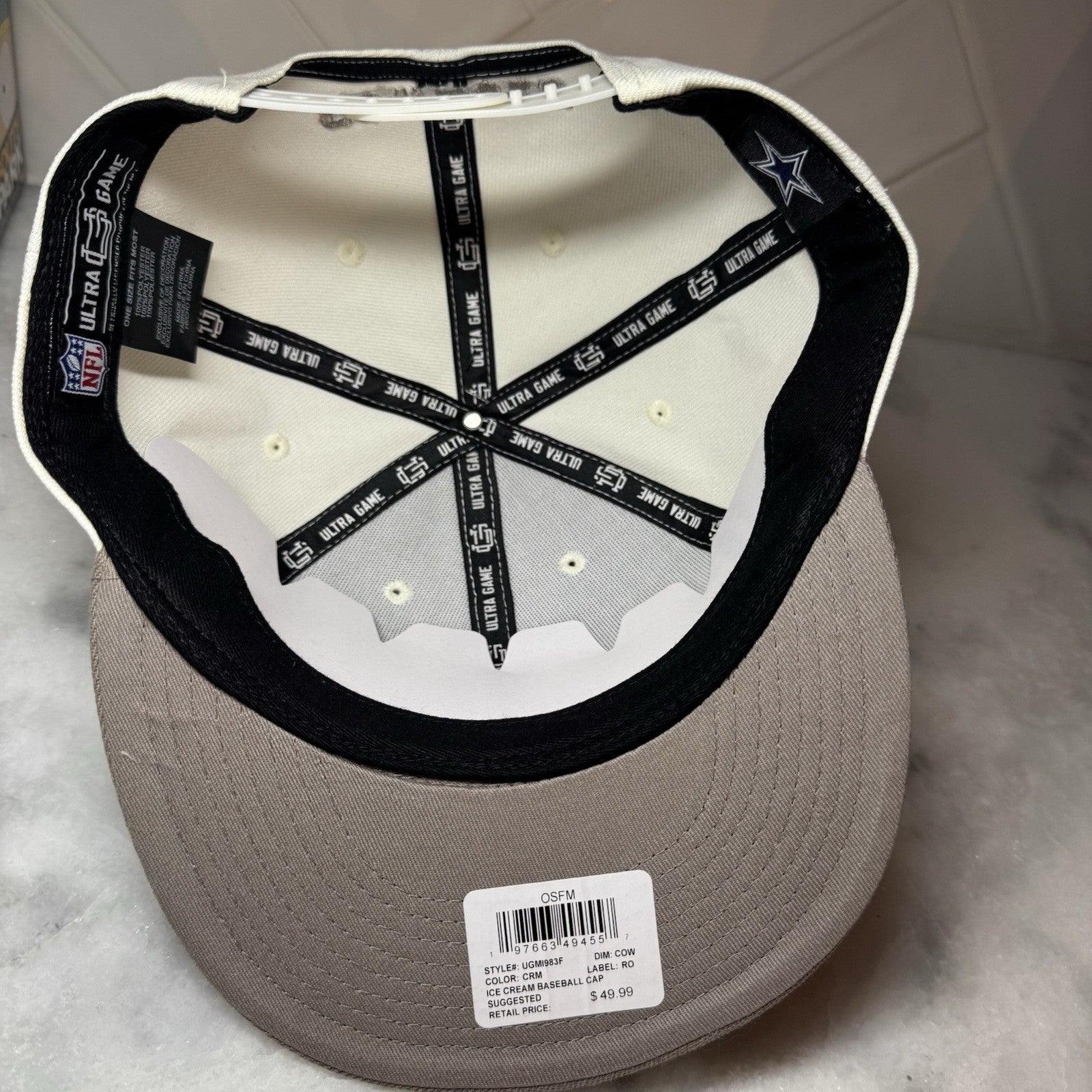 Dallas Cowboys Ultra Game Ice Cream Snapback Hat NFL Cream Tan OSFM Cap NEW