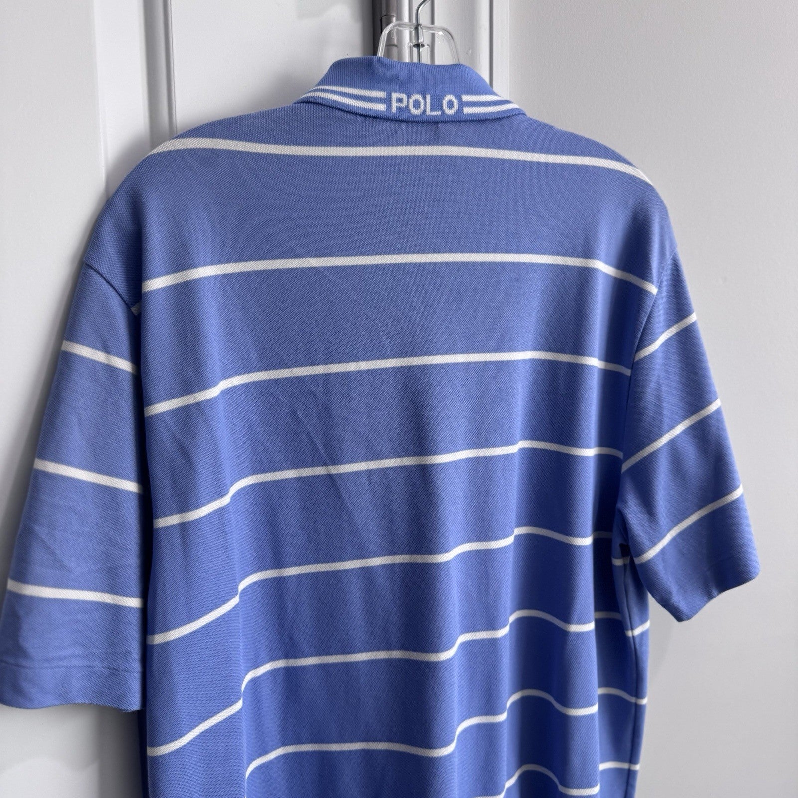 Polo Golf Ralph Lauren Performance Blue White Stripe Polo Shirt Men’s M