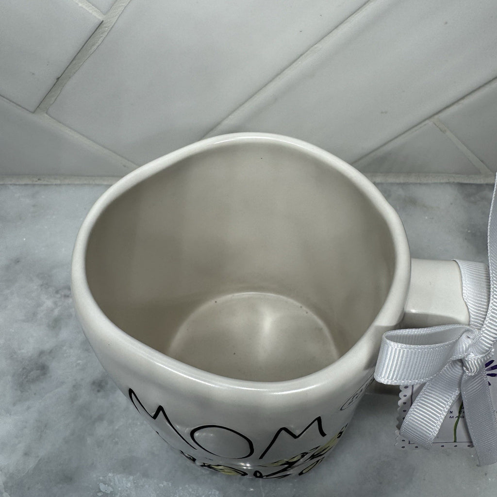 Rae Dunn MOM Floral Coffee Mug Artisan Collection White Ceramic New