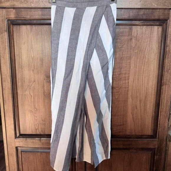 Madewell Linen Blend Striped Wide-Leg Pants XXS NWT