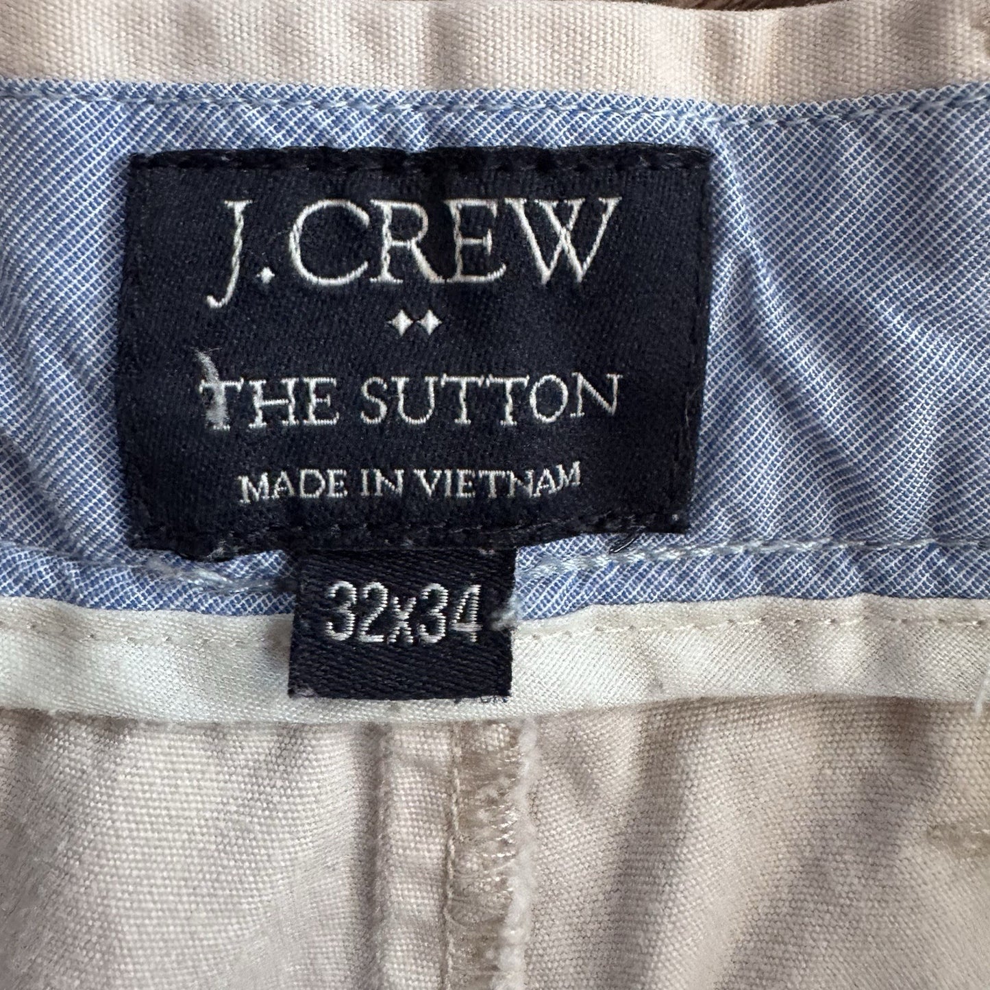 J.Crew Sutton Summerweight Chino Pants 32x34 | 100% Cotton Beige Slim Fit
