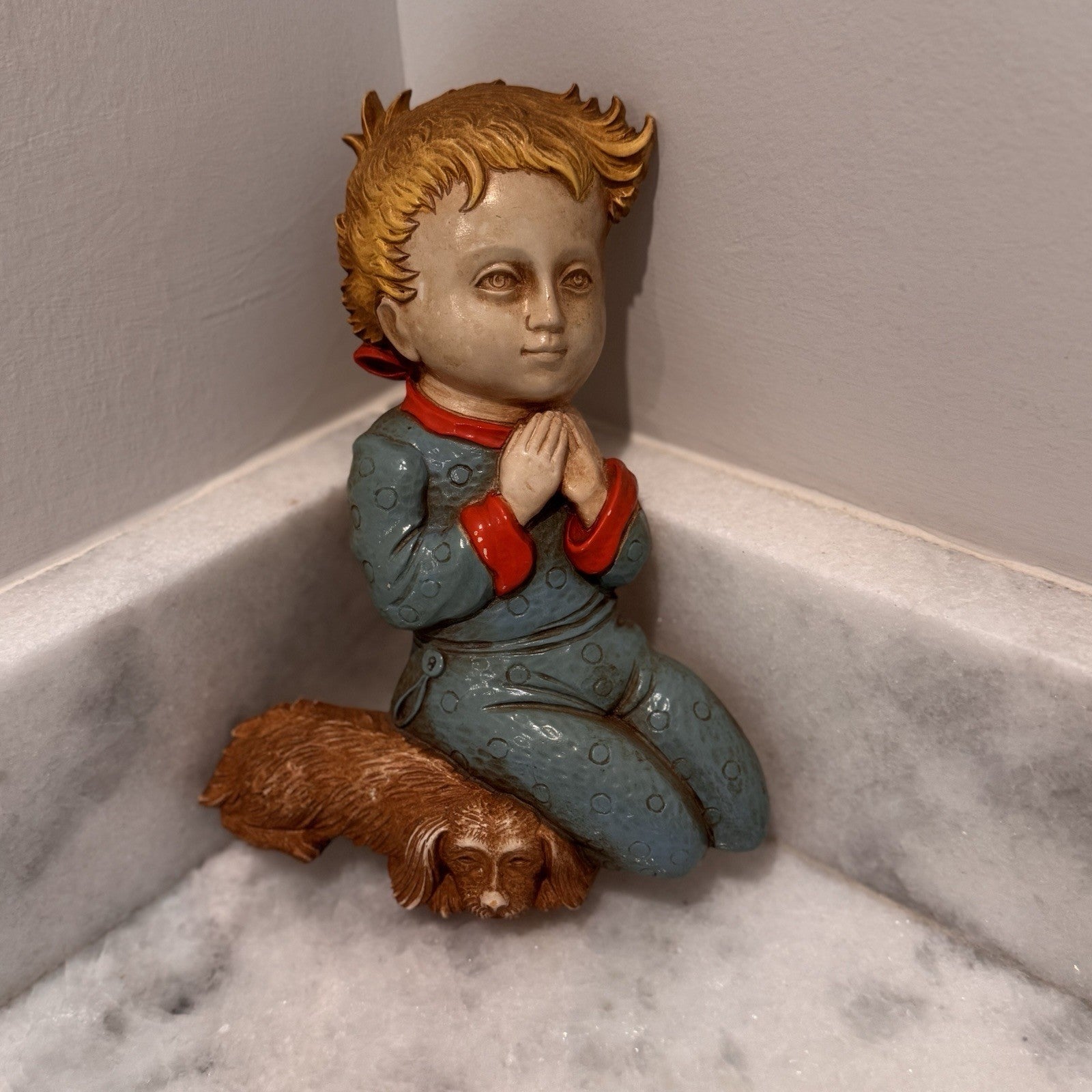 Vintage HOMCO Praying Boy and Girl Wall Plaques 7496 Set 1977 Dart Ind Retro