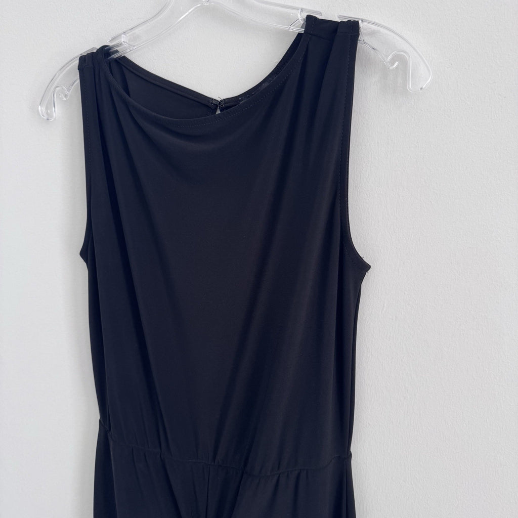 Express Women M Navy Sleeveless Jumpsuit Wide Leg Stretch Made USA