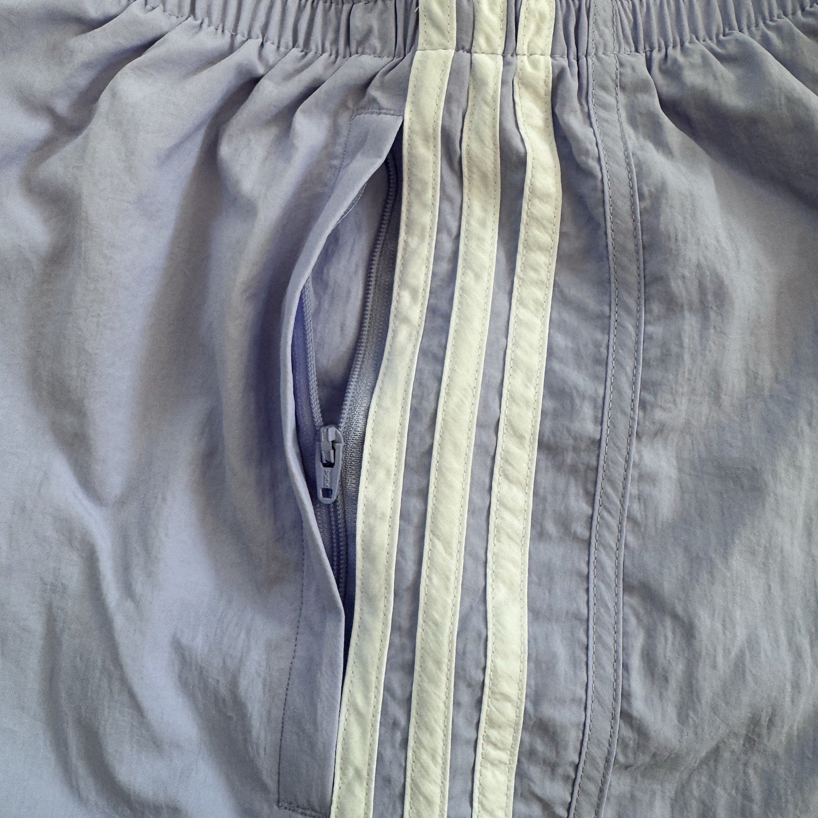 NWT Adidas Originals Sprinter Shorts Violet Tone XS 3 Stripe Zip Pocket
