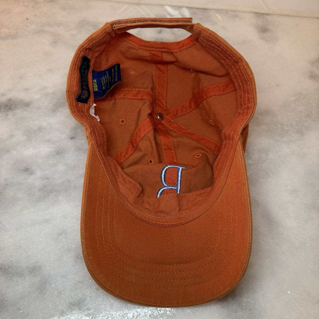 Beretta Orange Baseball Cap Hat OSFA Adjustable Embroidered Logo Cotton