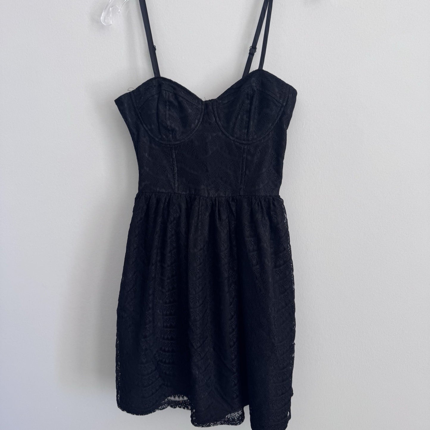 American Rag Company Black Lace Bustier Fit Flare Dress XS Mini