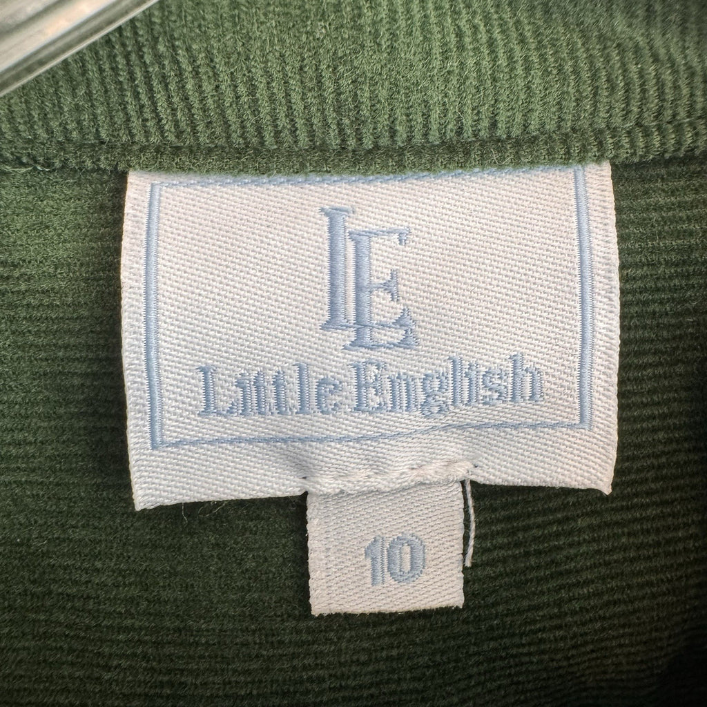 Little English Allie Corduroy Dress Girls Size 10 Green Ruffle NWT MSRP81