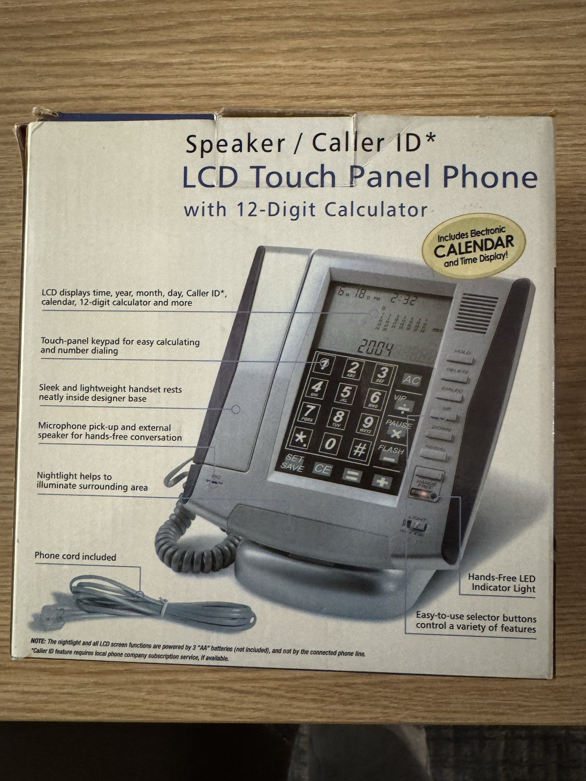 NEW IN BOX  LCD Touch Panel Phone 12 Digit Calculator Speaker Caller ID
