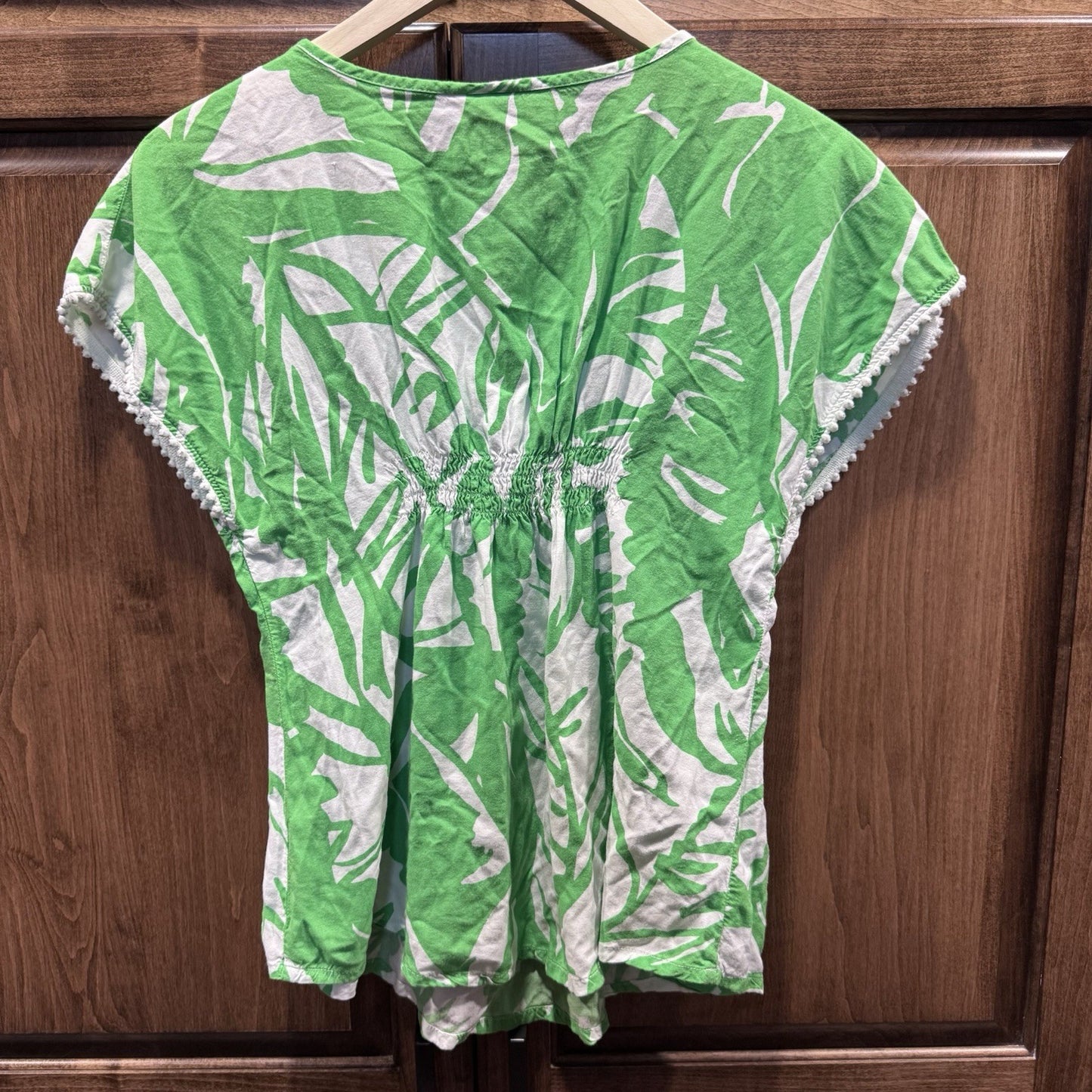 Lilly Pulitzer for Target Girls Green White Palm Print Tunic Top Size L (10/12)