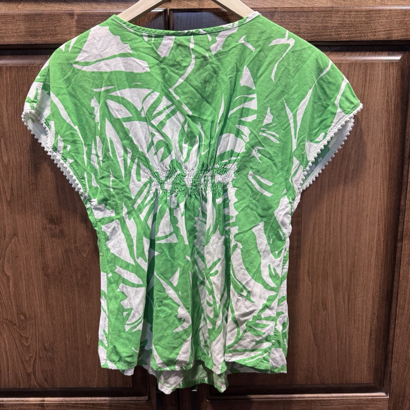 Lilly Pulitzer for Target Girls Green White Palm Print Tunic Top Size L (10/12)