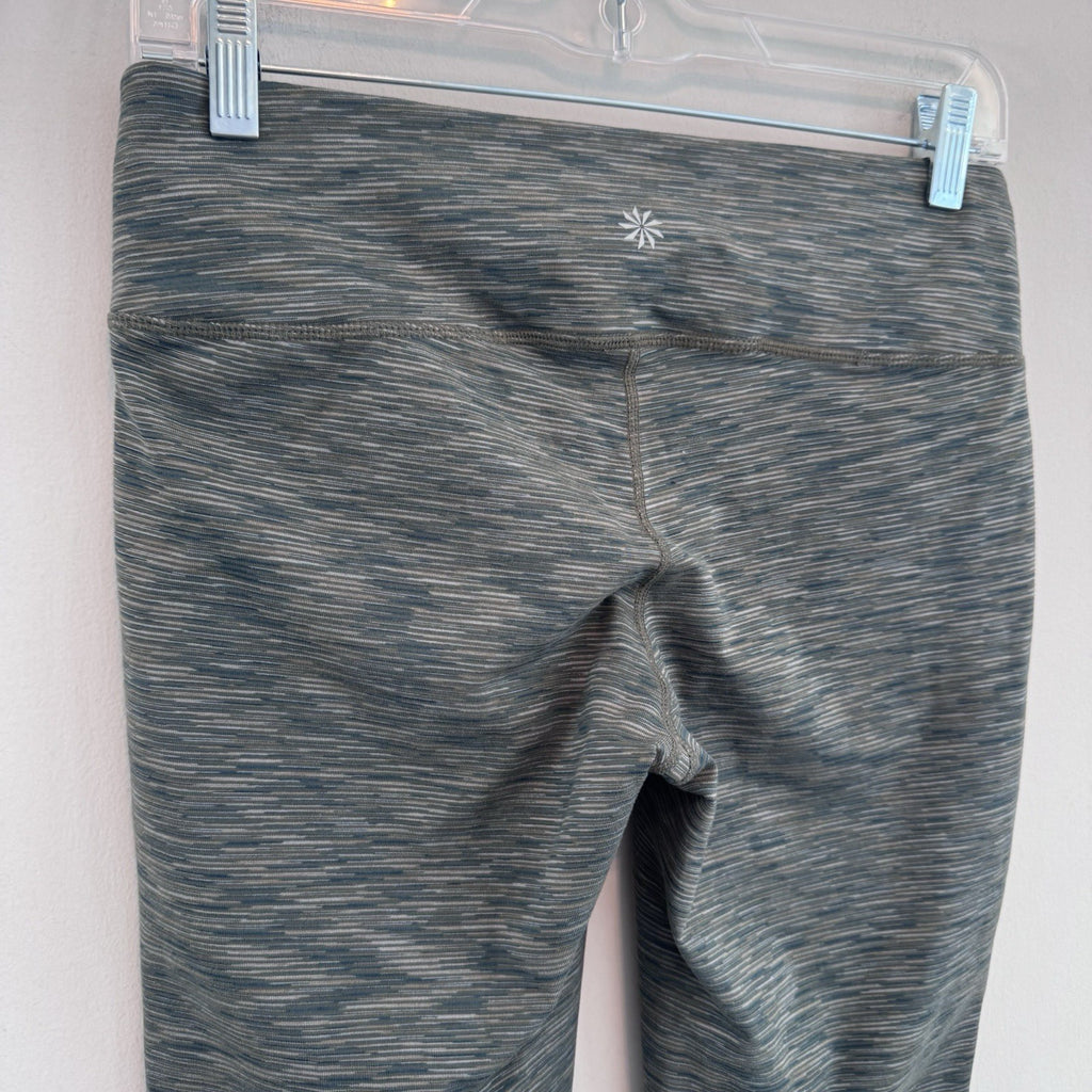 Athleta Capri Leggings Women Medium Gray Blue Space Dye Yoga Workout