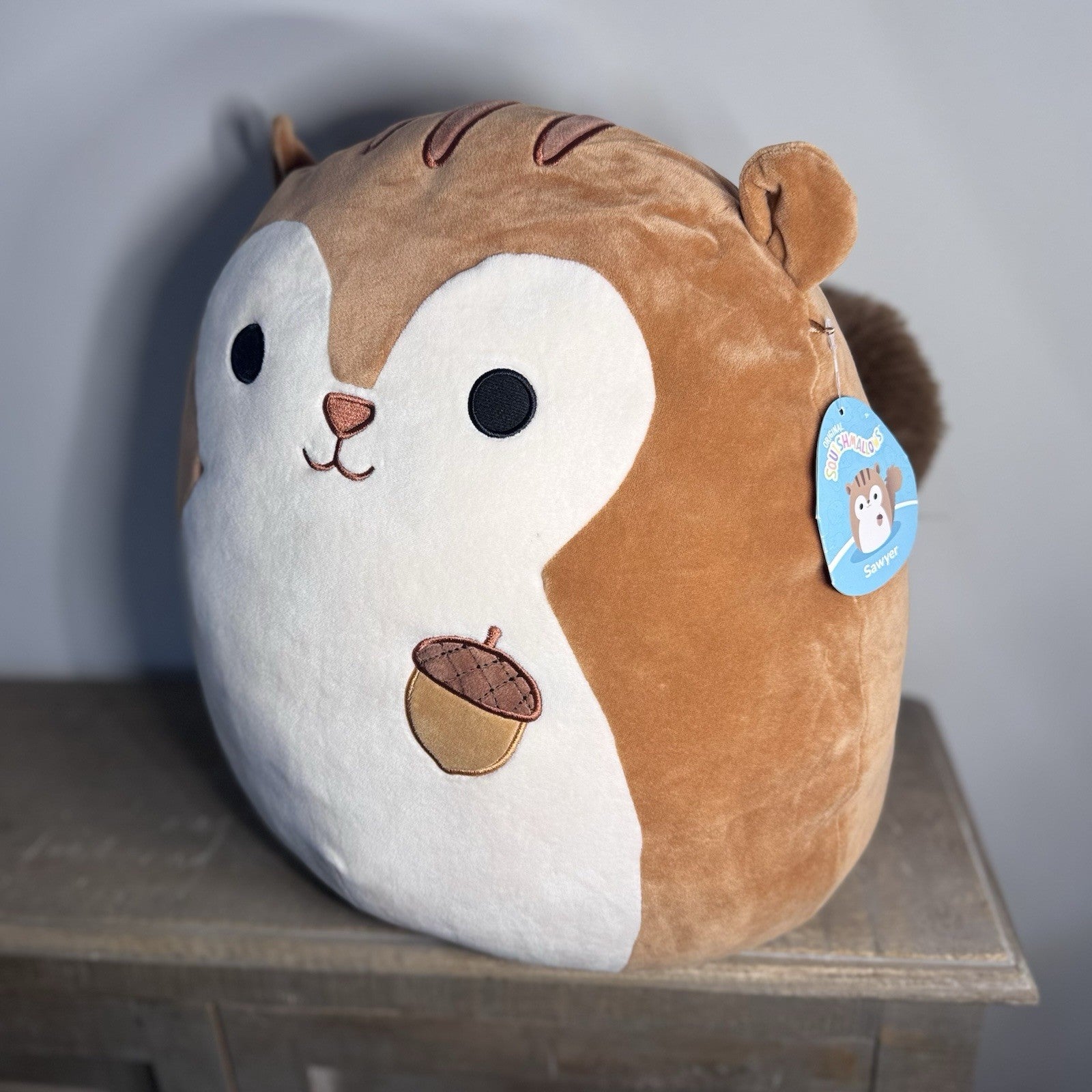 Squishmallows Sawyer Squirrel Plush Brown Acorn Original Kellytoy With Tag 16in