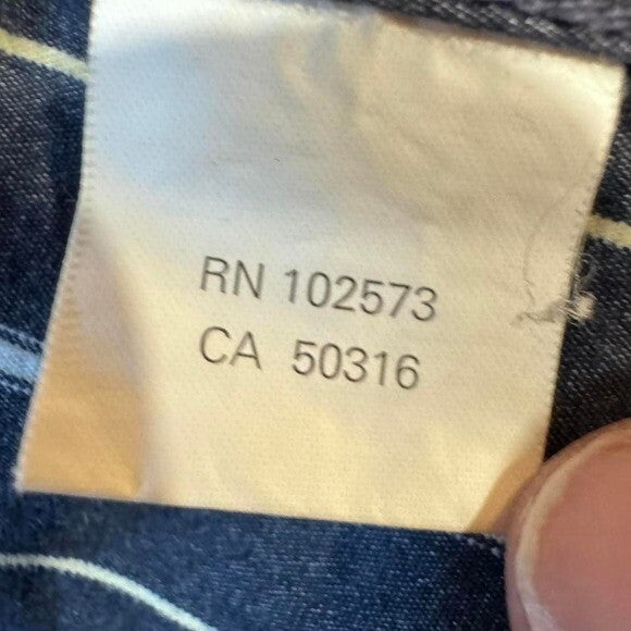 Y2K Hollister Navy Pinstripe Button Down Shirt Sz Small 2000s Vibe