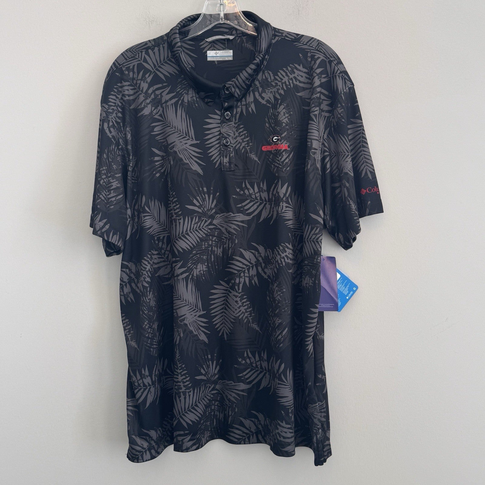 Georgia Bulldogs Columbia PFG Super Terminal Tackle Polo  Floral Men's NWT XL