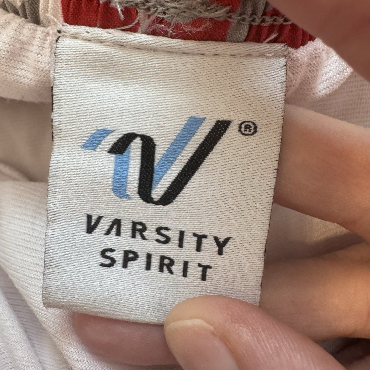 Varsity Spirit Cheer Shorts Women’s Small Red Gray White Tie Dye Print Lined