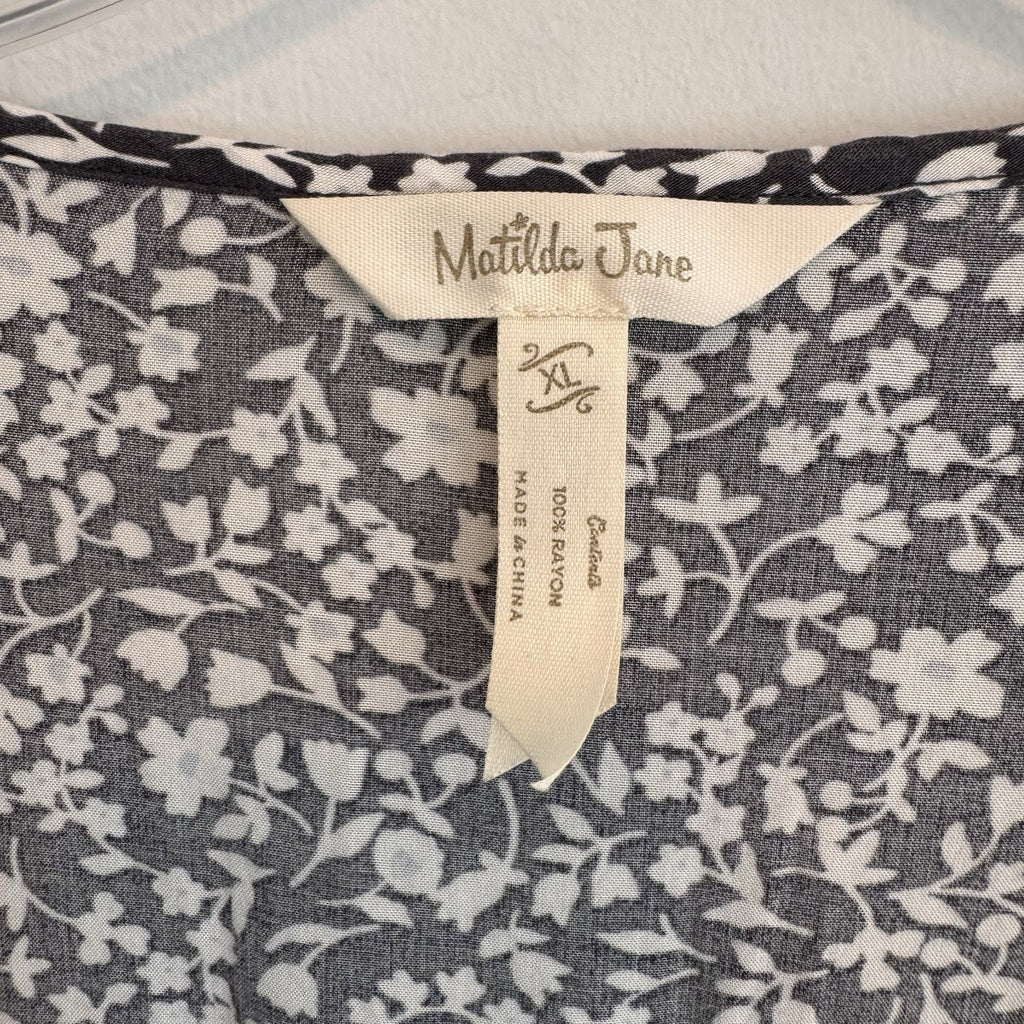 Matilda Jane Floral Peasant Blouse Women’s 2XL Boho Babydoll Rayon Top