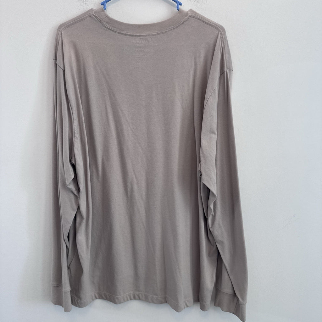 American Eagle Super Soft Long Sleeve T Shirt Taupe Beige XL Men’s Logo Tee