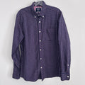 Charles Tyrwhitt Slim Fit Non-Iron Shirt Mens M Blue Pink Check Cotton 