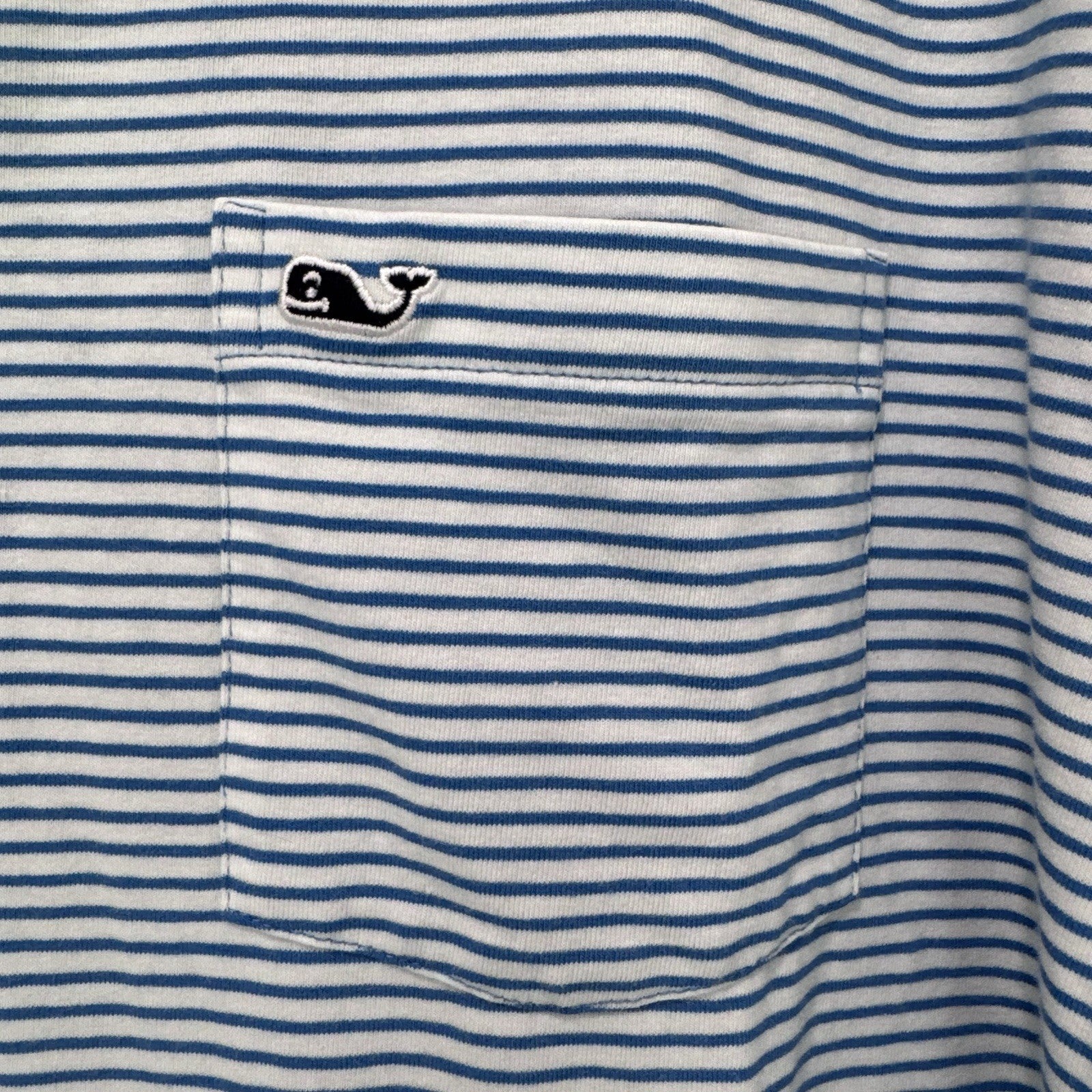 Vineyard Vines Edgartown Polo 2XL Blue White Striped Pima Cotton Stretch Shirt